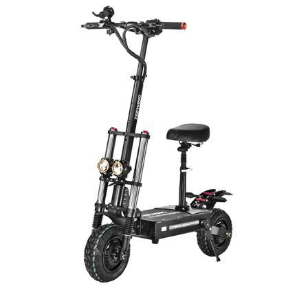 Teewing X5 Electric Scooter with 6000W dual motors, 75-mile range, all-terrain tires, hydraulic suspension, and advanced safety features