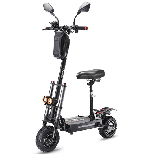 Teewing X4 electric scooter with the seat and mirrors fitted