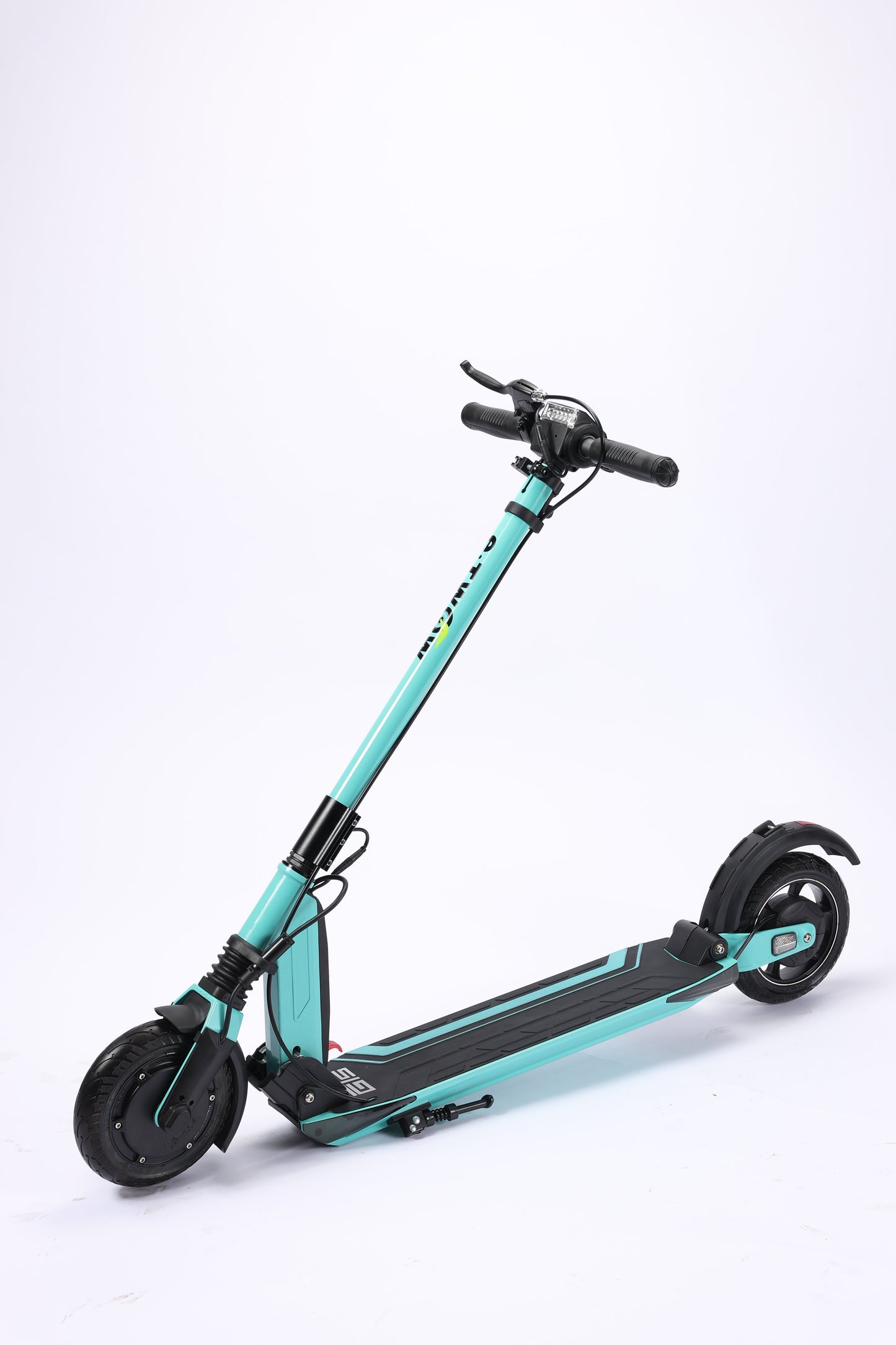 Teal electric scooter on a white background