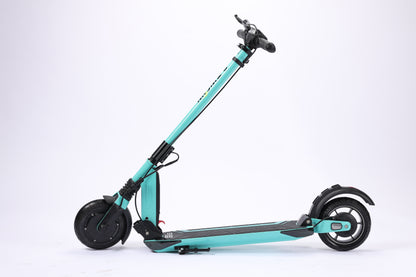 Turquoise electric scooter on a white background