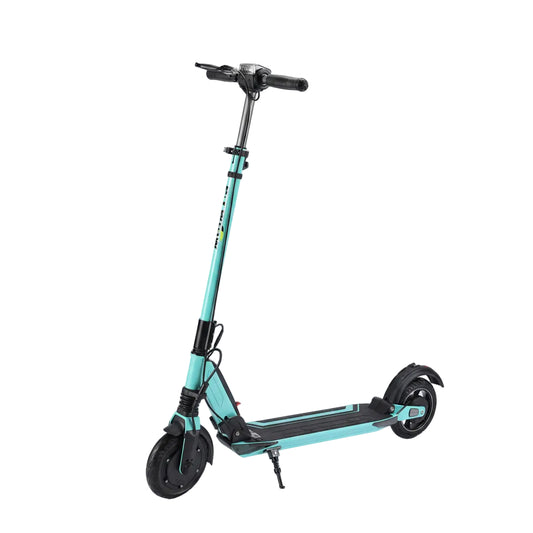 Teal electric scooter on a white background