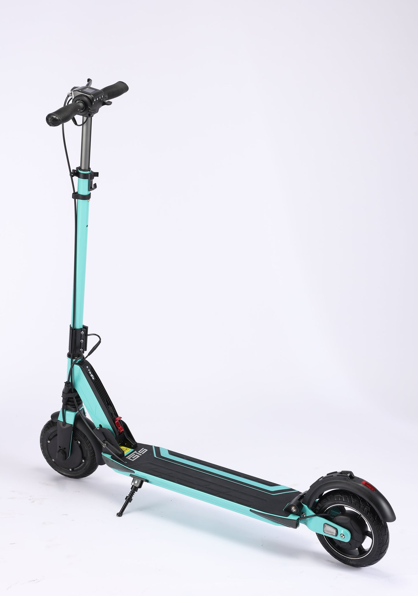 Teal electric scooter on a white background