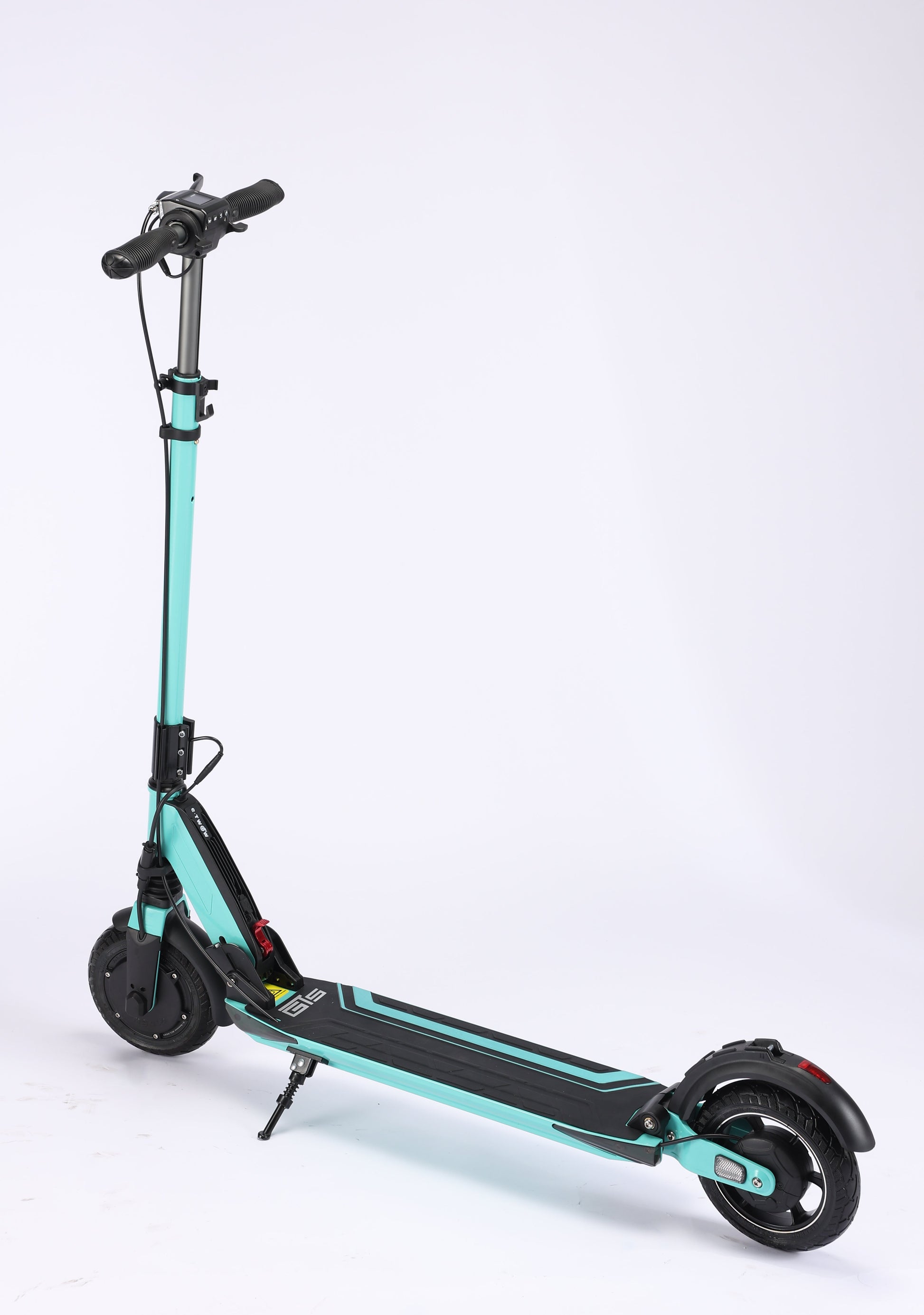 Teal electric scooter on a white background
