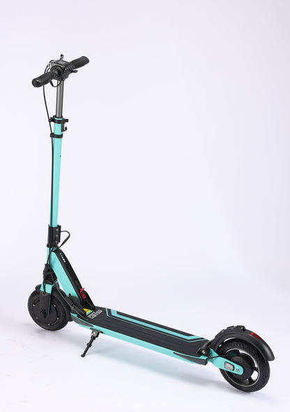 Teal electric scooter on a white background