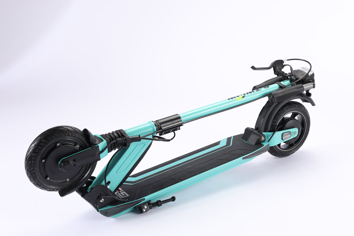 Teal electric scooter on a white background