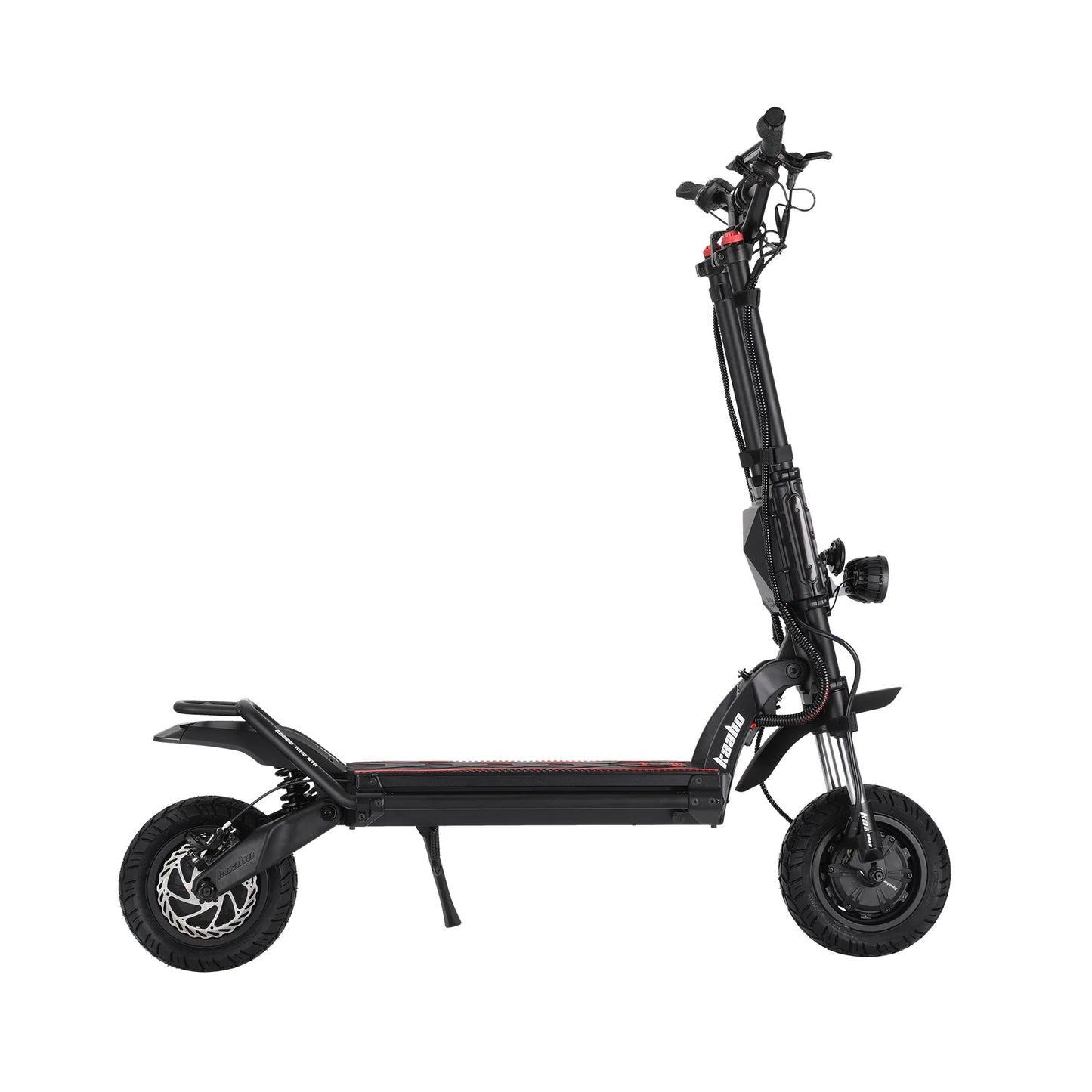 Black electric scooter on a white background