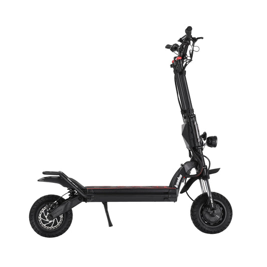Black electric scooter on a white background