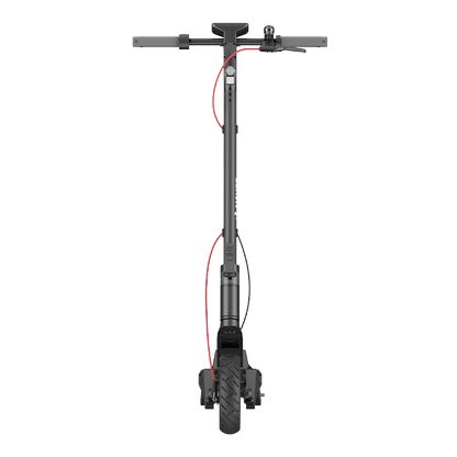 NAVEE S40 Electric Scooter with 600W motor, 10-inch vacuum jelly tires, patented suspension, front drum and rear disc brakes, IPX5 water resistance, and app connectivity.
