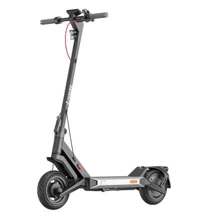 NAVEE S40 Electric Scooter with 600W motor, 46.6-mile range, damping arm suspension, and 10-inch vacuum jelly tires