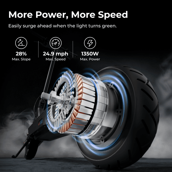 Navee ST3 Pro electric scooter with 600W motor, 46.6-mile range, 10-inch tires, and advanced suspension system
