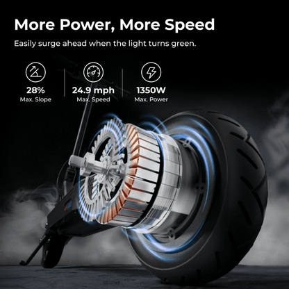 Navee ST3 Pro electric scooter with 600W motor, 46.6-mile range, 10-inch tires, and advanced suspension system
