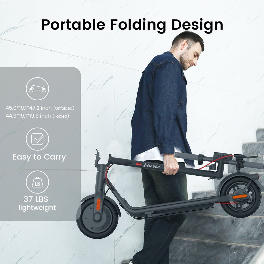 NAVEE V25 Pro Electric Scooter | Rotatable Handlebar | 20mph Max Speed | 600W | Smart App - view 8