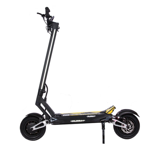 Black electric scooter on a white background