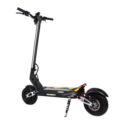 Black electric scooter on a white background