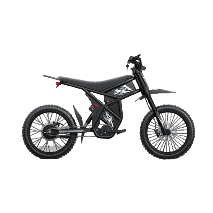 Black electric bike on a transparent background
