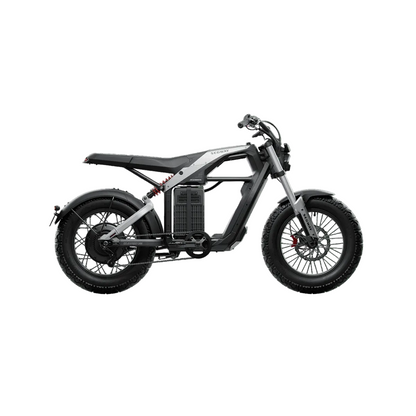 Electric bike with thick tires on a transparent background