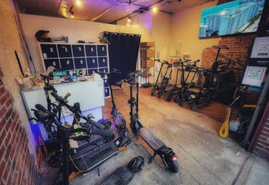 Inside the Wilson's electric scooter repair workshop
