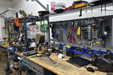 Repair station and tool wall, San Francisco