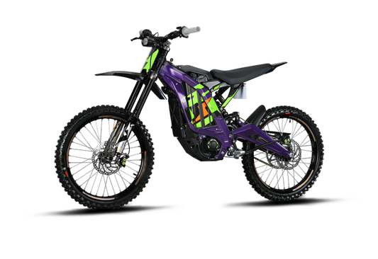 Surron Light Bee X electric dirt bike in Phantom Purple, side view