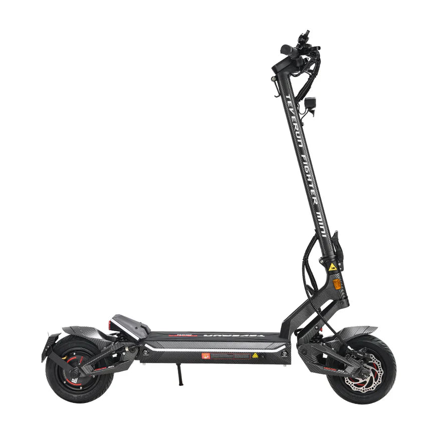 Teverun Fighter Mini PRO electric scooter with dual motors and hydraulic disc brakes in urban setting