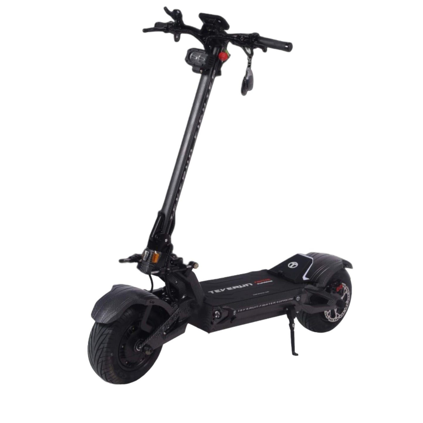 Black electric scooter on a white background