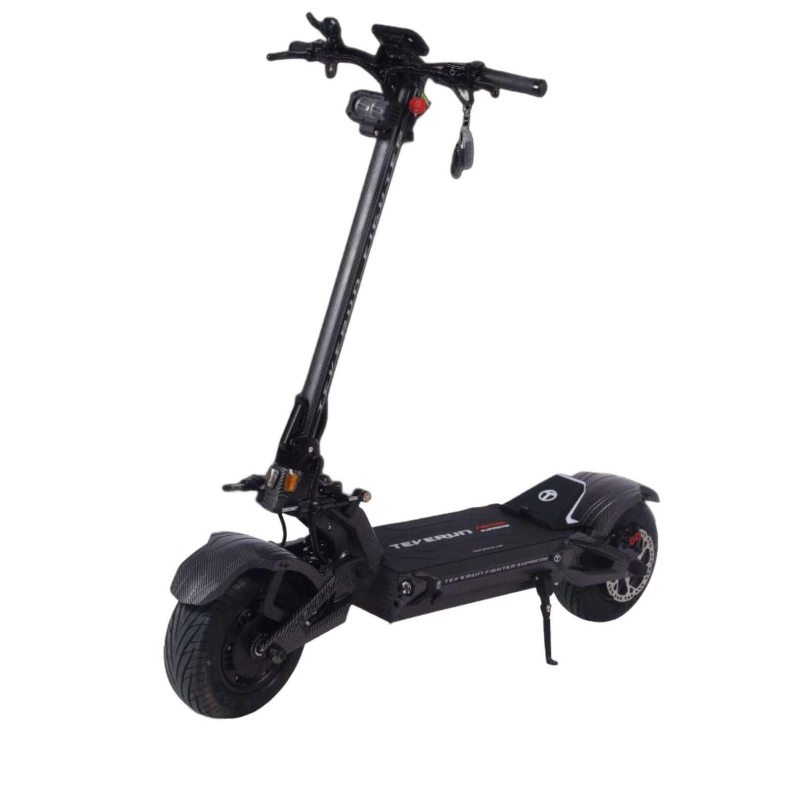 Black electric scooter on a white background