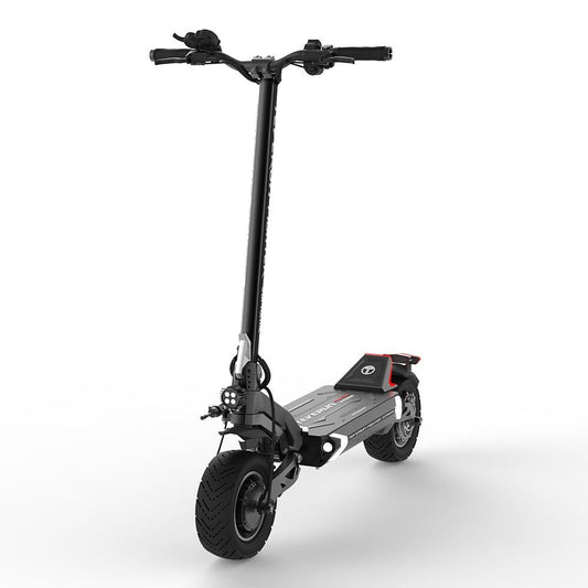 Black electric scooter on a white background