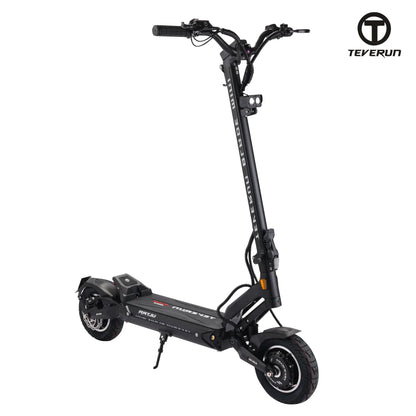 Teverun Blade Mini Ultra electric scooter with dual 3300W motors, 60V battery, hydraulic brakes, and IPX6 water resistance.