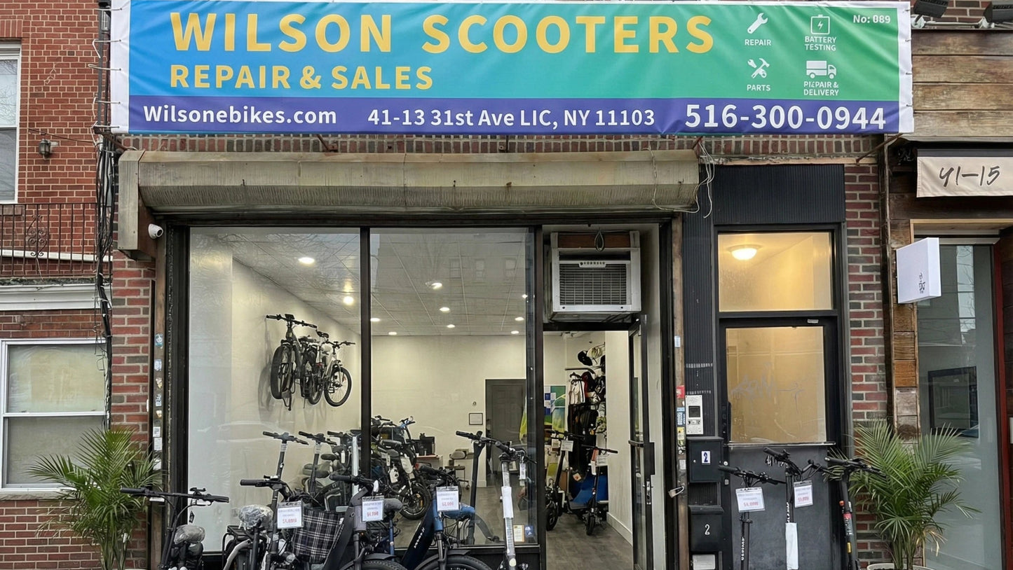 Wilson Scooters repair and sales shop with scooters outside